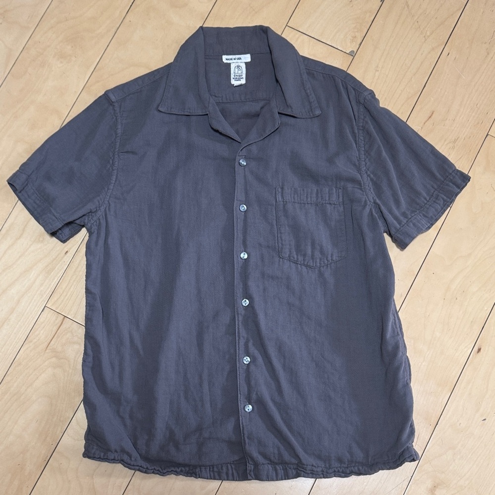 Hiroshi Kato The Wrench Solid Double Gauze Camp Shirt Grey Medium